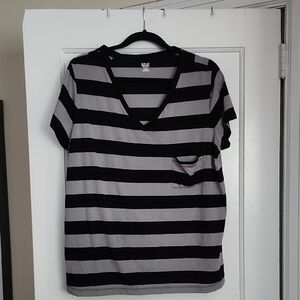 a.n.a. woman striped short sleeved t-shirt